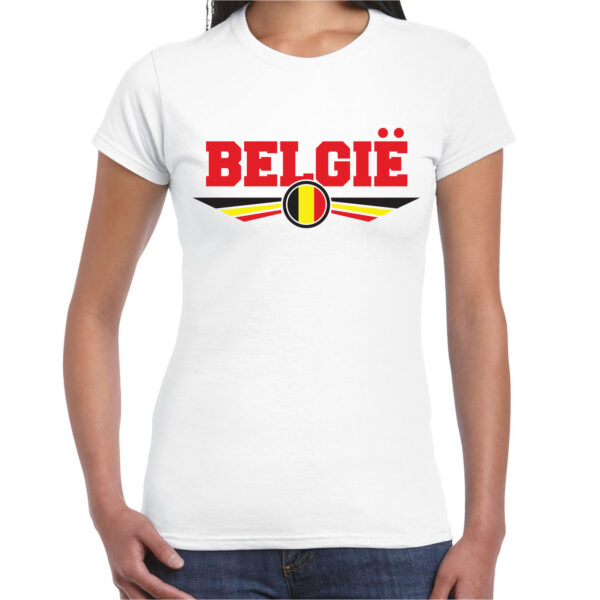 Belgie landen t-shirt wit dames