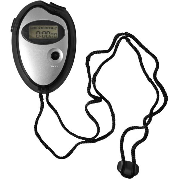 Voordelige digitale sport stopwatch zwart/metallic zilver - Action products