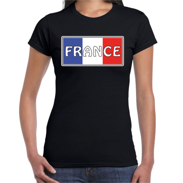 Frankrijk / France landen shirt zwart voor dames