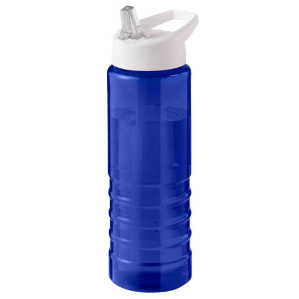 Sport bidon Hi-eco gerecycled kunststof - drinkfles/waterfles - blauw/wit - 750 ml