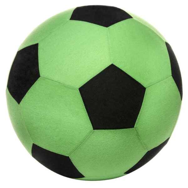 Softbal foam - voetbal print - groen - zacht - 50 cm - speelgoed ballen