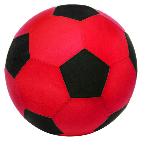 Softbal foam - voetbal print - rood - zacht - 50 cm - speelgoed