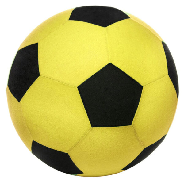 Softbal foam - voetbal print - geel - zacht - 50 cm - speelgoed ballen