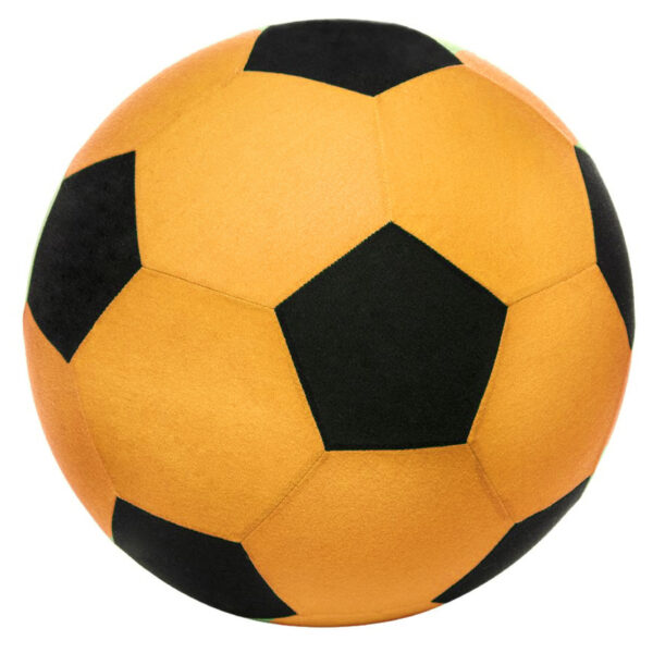Softbal foam - voetbal print - oranje - zacht - 50 cm - speelgoed
