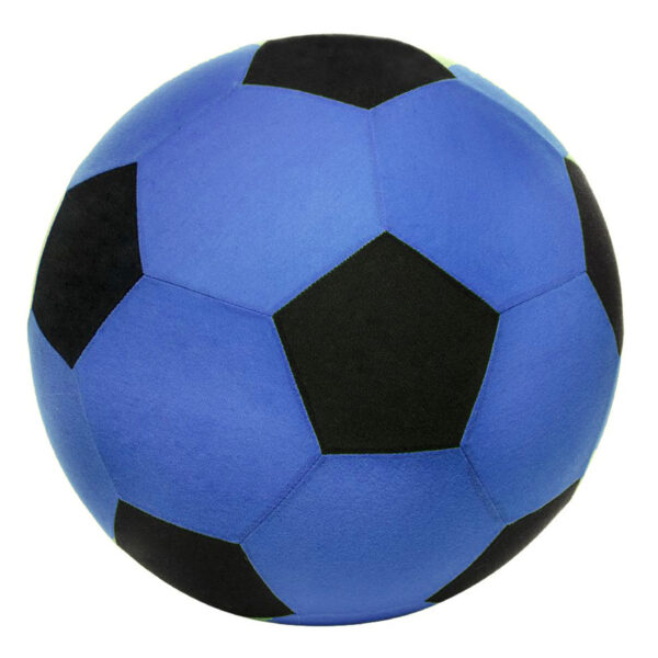 Softbal foam - voetbal print - blauw - zacht - 50 cm - speelgoed ballen