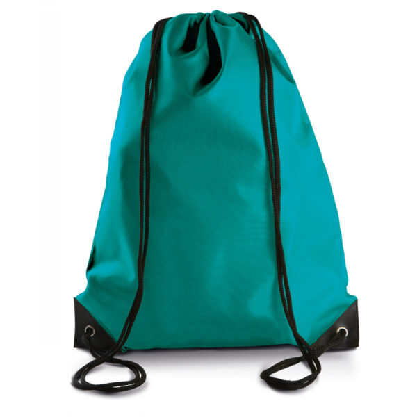 Gymtas met rijgkoord - smaragd groen - 34 x 44 cm - 11L - sport draagtas - polyester - verstevigde h