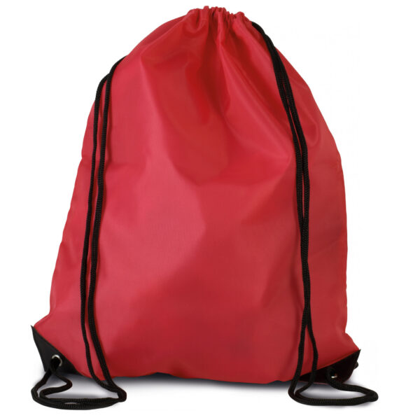 Gymtas met rijgkoord - rood - 34x44 cm - 11L - rugzak - polyester