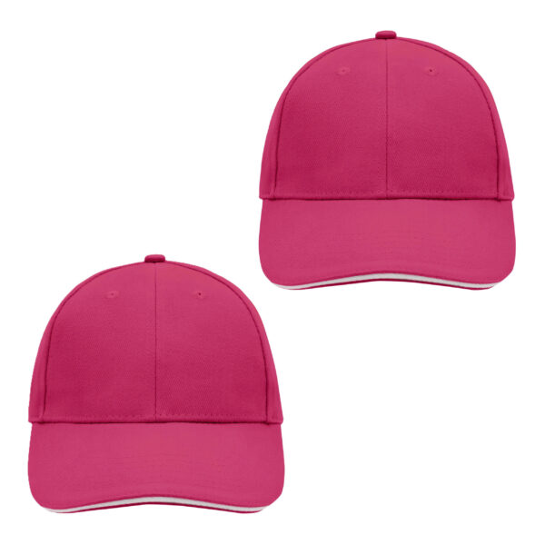 Baseball cap van 100% katoen - 2x - Roze - volwassenen - petjes