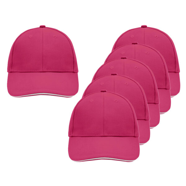 Baseball cap van 100% katoen - 6x - Roze - volwassenen - petjes