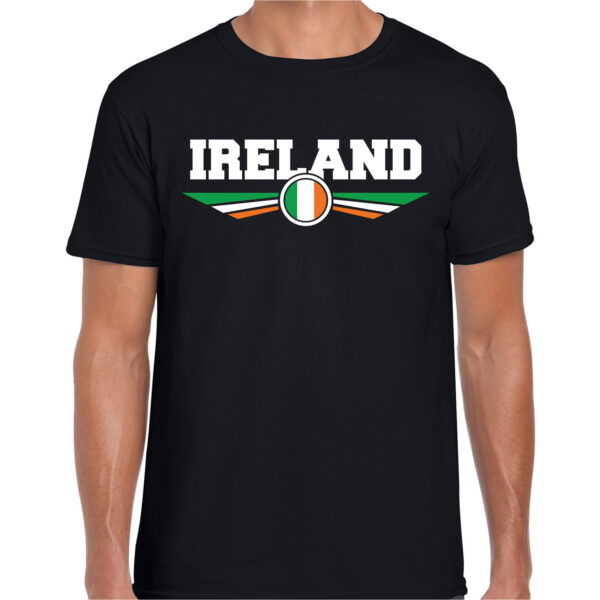 Ierland / Ireland landen shirt met Ierse vlag zwart voor heren