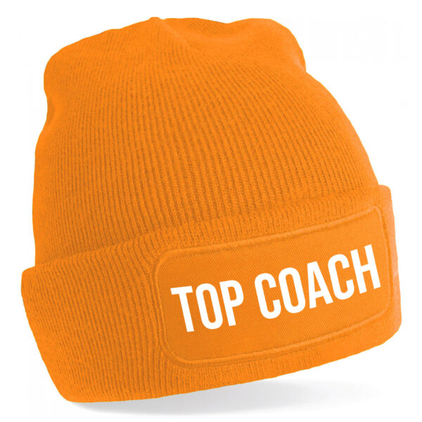 Coach muts voor volwassenen - oranje - top coach - wintermuts - beanie - one size - unisex