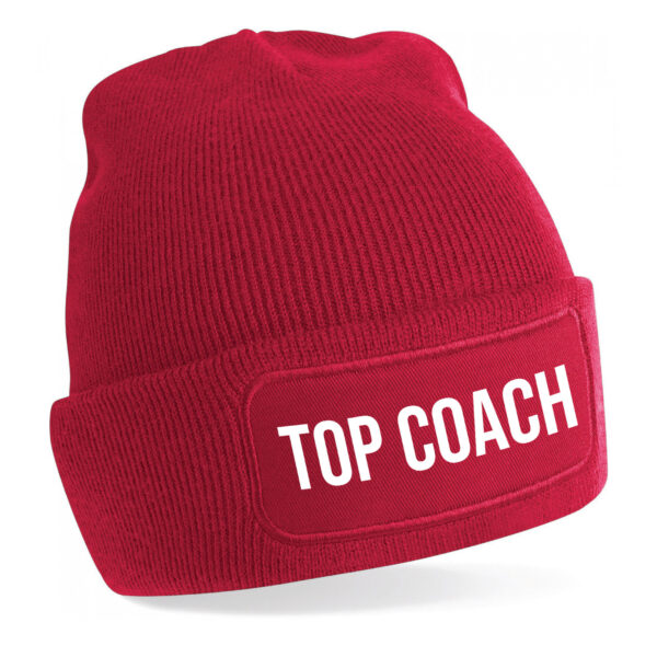 Coach muts voor volwassenen - rood - top coach - wintermuts - beanie - one size - unisex