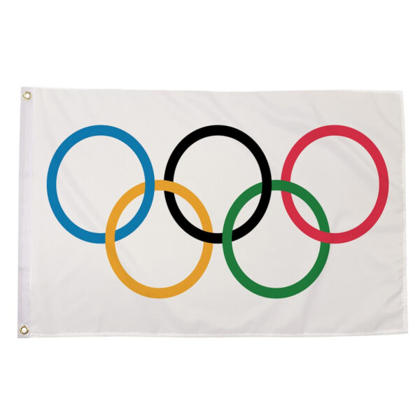 Olympische spelen vlag - 150 x 240 cm - polyester - binnen/buiten