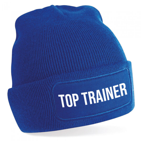 Trainer muts voor volwassenen - blauw - top trainer - wintermuts - beanie - one size - unisex
