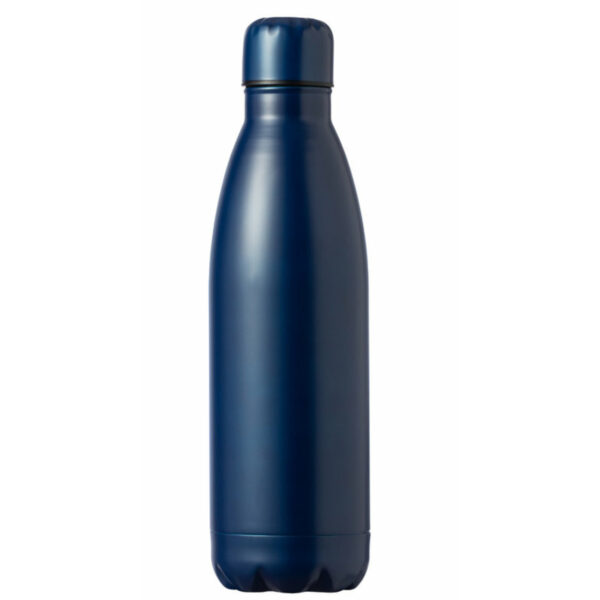 Waterfles / drinkfles met schroefdop - mat blauw - 790 ml - RVS metaal
