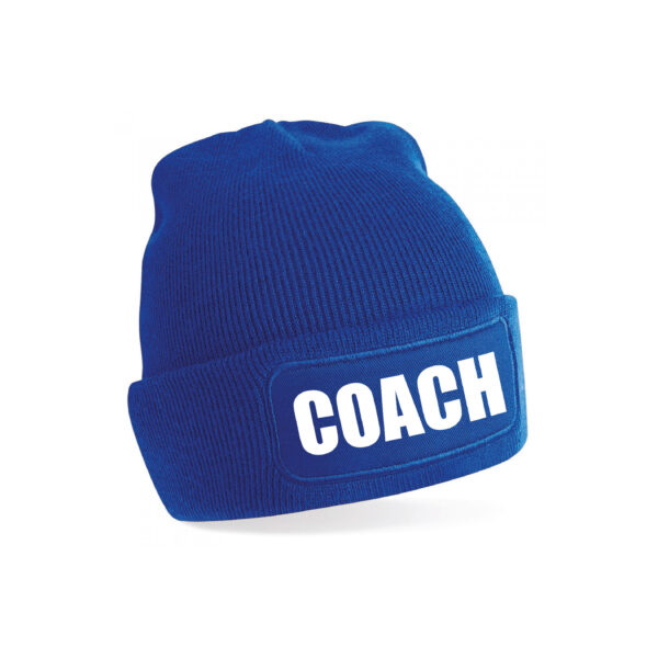 Bellatio Decorations Coach muts volwassenen - blauw - coach - wintermuts - beanie - one size -unisex