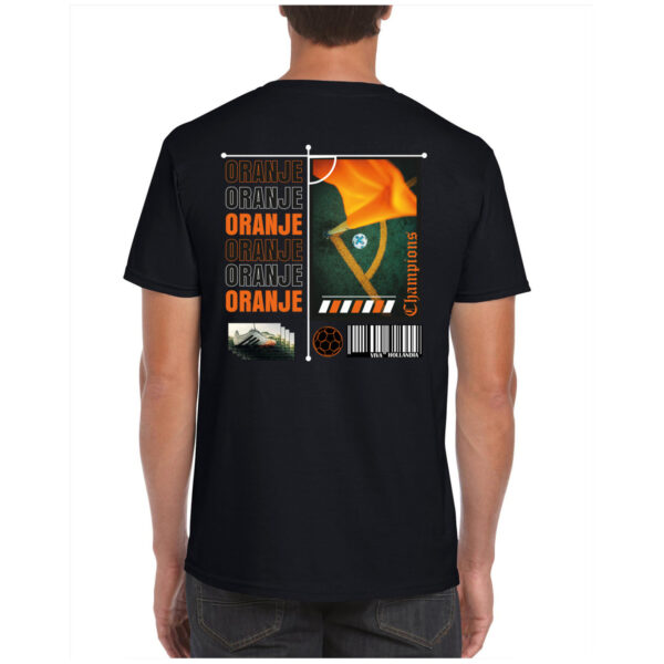 Oranje supporter T-shirt voor heren - zwart - EK/WK voetbal supporter - Nederland