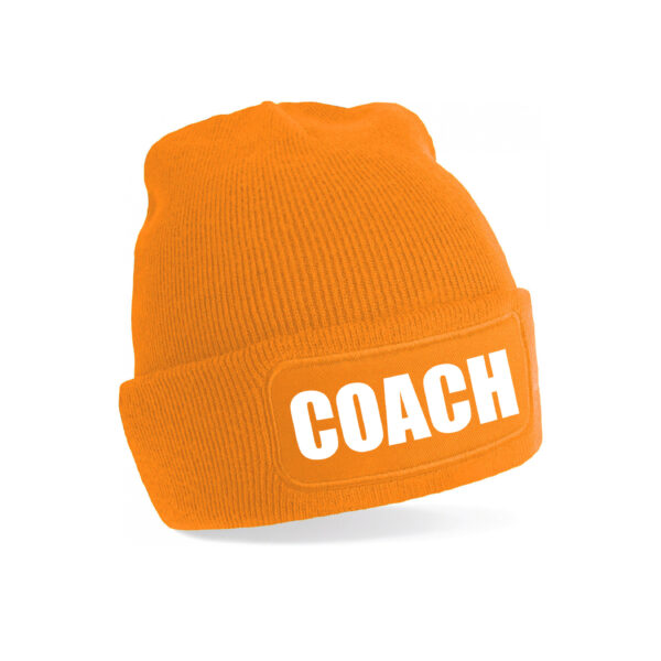 Bellatio Decorations Coach muts volwassenen - oranje - coach - wintermuts - beanie -one size -unisex