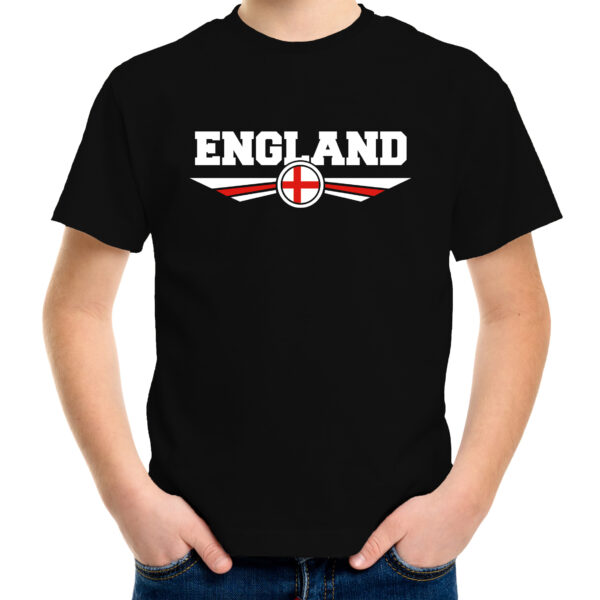 Engeland / England landen shirt met Engelse vlag zwart voor kids