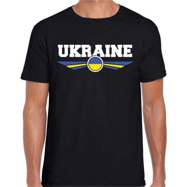Oekraine / Ukraine landen shirt met Oekrainse vlag zwart voor heren