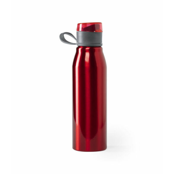 Waterfles / drinkfles / bidon / sportfles - Aluminium - metallic rood - schroefdop - 700 ml