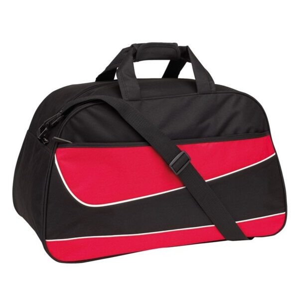 Sporttas/weekendtas - rood/zwart - 55 x 32 x 28 cm - 50 liter - Fitness/vrije tijd tassen