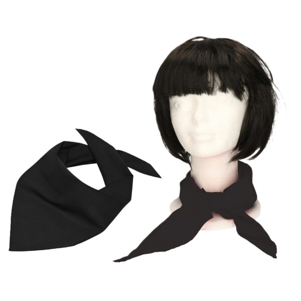 Myrtle Beach verkleed bandana/sjaaltje - 2x - zwart - kleuren thema - Carnaval accessoires