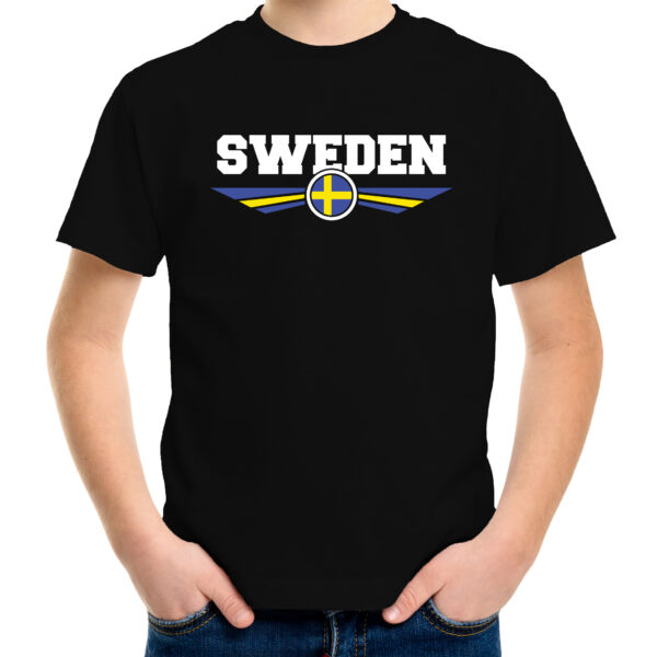 Zweden / Sweden landen t-shirt zwart kids