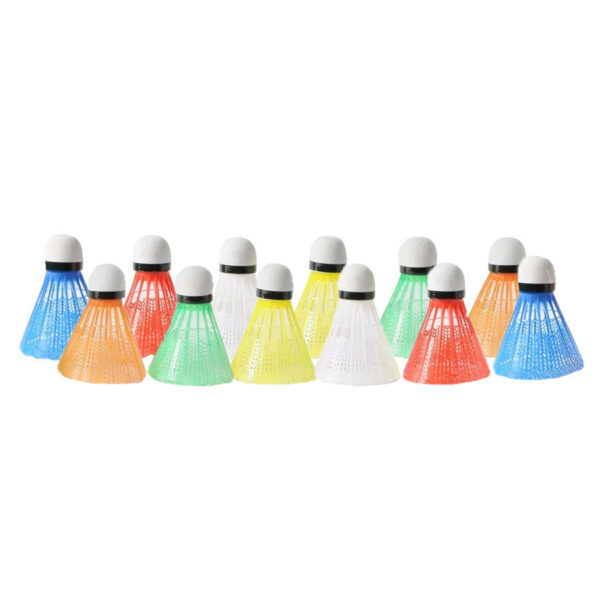 Angel Sports Badminton shuttles - 12x - gekleurd - kunststof