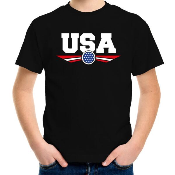 Amerika / America landen shirt zwart voor kids