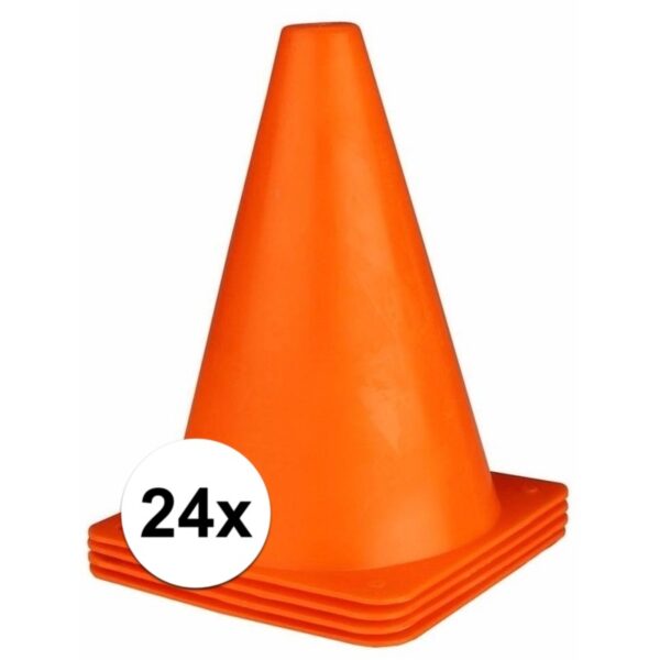 Pionnen - 24x stuks - oranje - 17 cm - plastic - pionnetjes