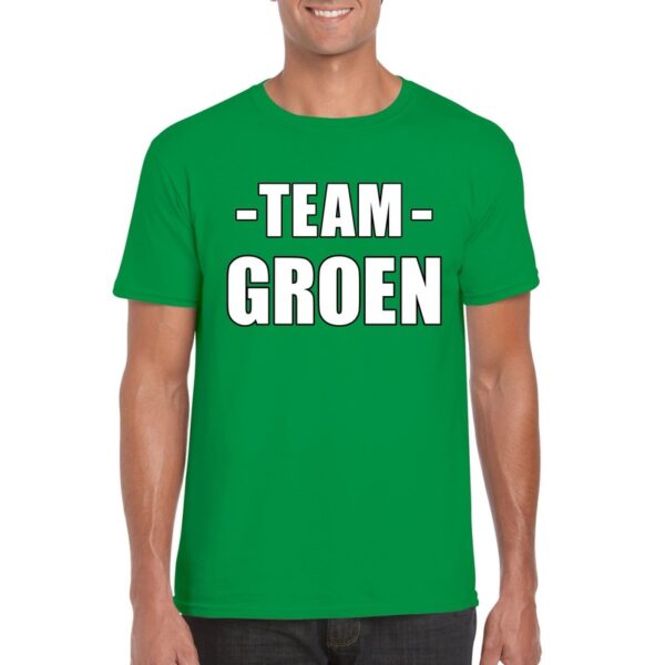 Team shirt groen heren voor bedrijfsuitje
