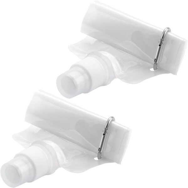 Waterzak - 4x - wit - navulbaar - opvouwbaar met haak - 400 ml