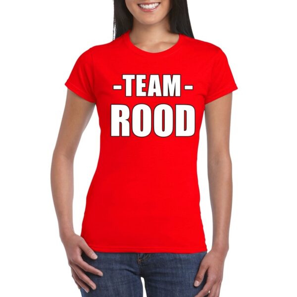 Team shirt rood dames voor bedrijfsuitje