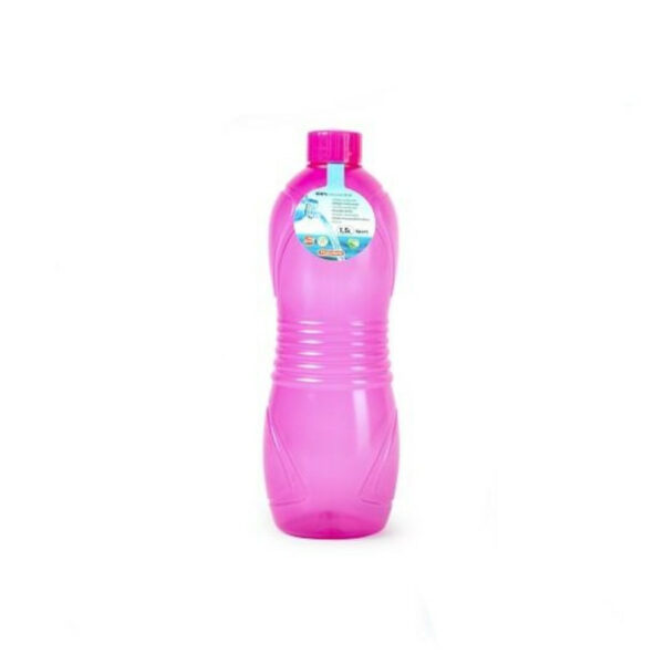 Plasticforte Drinkfles - bidon - 1L - transparant/roze - kunststof