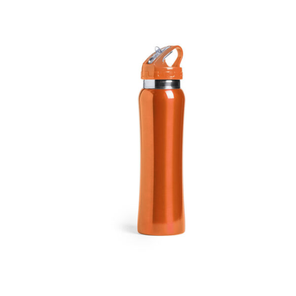 Drinkfles/waterfles Powerline - 800 ml - metallic oranje - RVS - Bidon