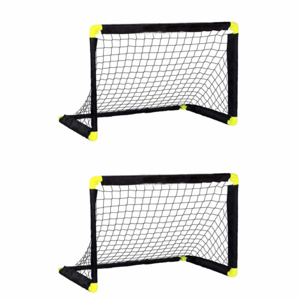 Alert Voetbalgoal inklapbaar - 2x - kunststof - 90 x 59 x 61 cm - buitenspeelgoed