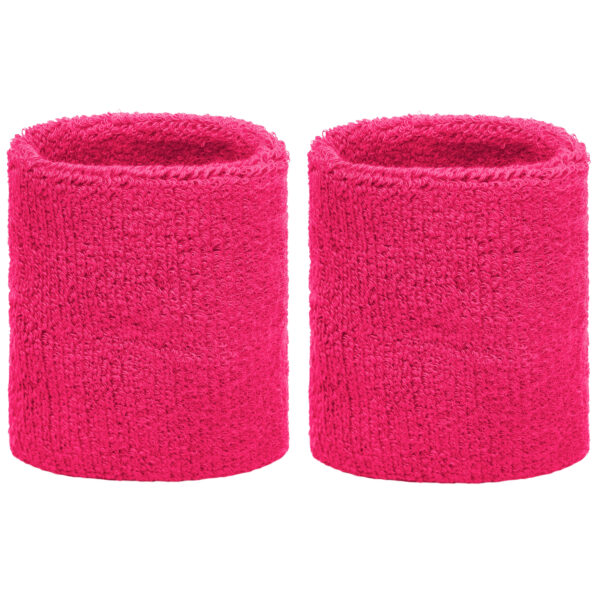 Set van 2x stuks zweetbandjes fuchsia roze voor om de pols