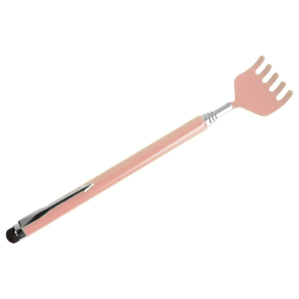 Rugkrabber - uitschuifbaar - roze - harkje - massage krabber - metaal
