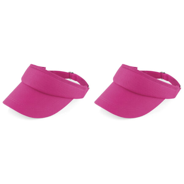 Zonneklep - 2x stuks - fuchsia roze - volwassenen - sportieve zonneklep