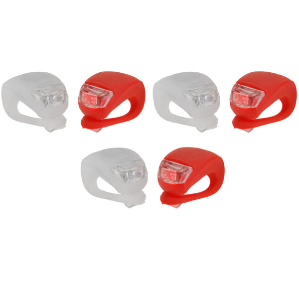 LED fietsverlichting/fietslampjes - 6x stuks - voor en achterlicht