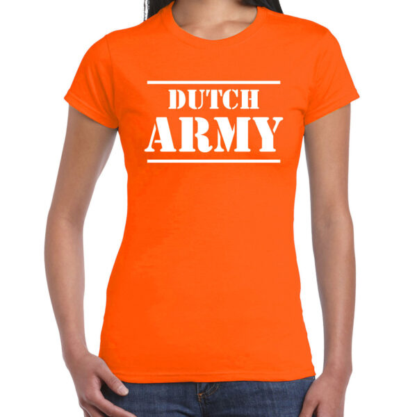 Dutch army/Nederlands leger supporter/fan t-shirt oranje voor dames - EK/WK/Race