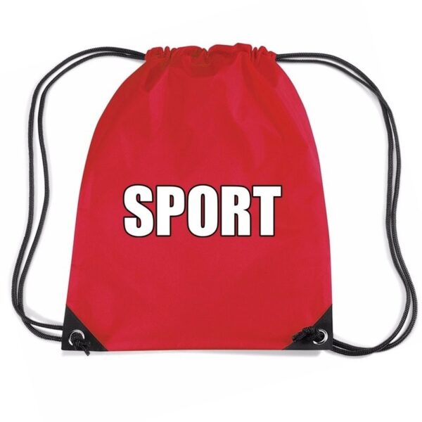 Nylon sport gymtasje / sporttasje / zwemtasje - rood - jongens en meisjes