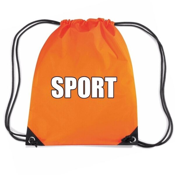 Nylon sport gymtasje / sporttasje / zwemtasje - oranje - kinderen