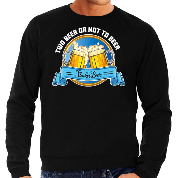 Apres ski sweater voor heren - two beer or not to beer - zwart - wintersport - bier