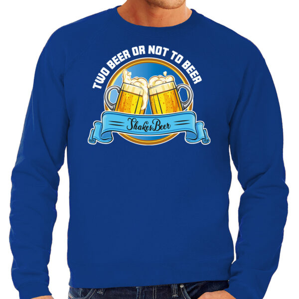 Bellatio Decorations Apres ski sweater heren - two beer or not to beer - blauw - wintersport - bier