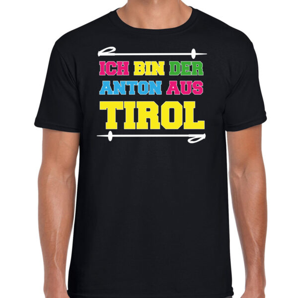 Bellatio Decorations Apres ski t-shirt voor heren - anton aus tirol - zwart - apres ski/wintersport
