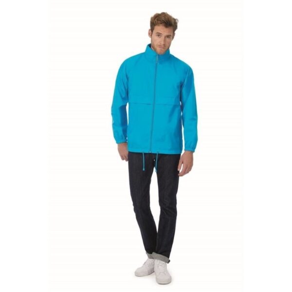 Windbreaker - heren - turquoise blauw - met capuchon