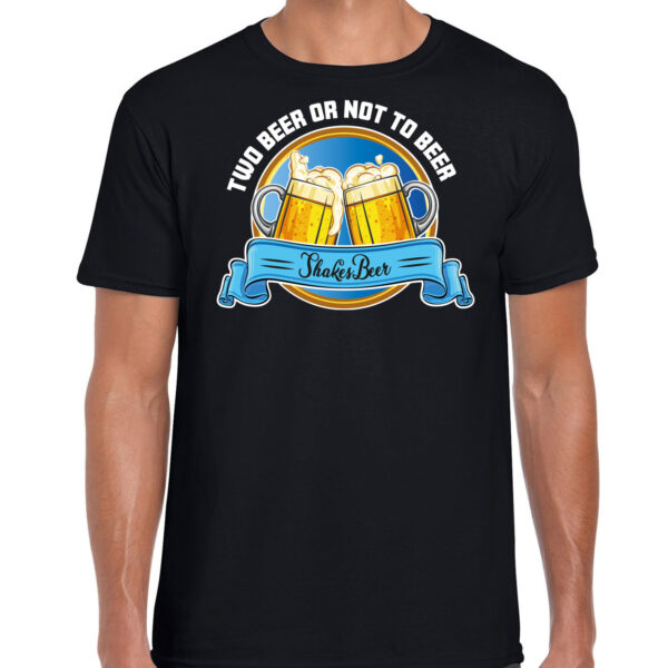 Bellatio Decorations Apres ski t-shirt heren - two beer or not to beer - zwart - wintersport - bier