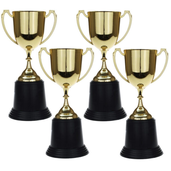 Gouden trofee/prijs beker met oren - 4x - 22 cm - ruimte voor tekst